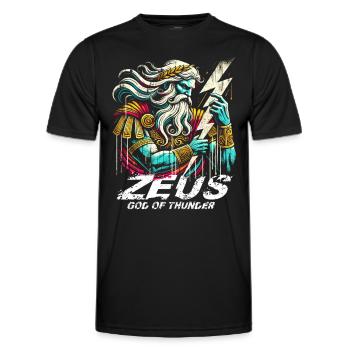 Zeus Griechischer Donnergott - Männer Funktions-T-Shirt - Schwarz - Vorne - AI Model Male 178 dark (178cm)