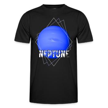 Neptun Planet - Männer Funktions-T-Shirt - Schwarz - Vorne - AI Model Male 178 dark (178cm)