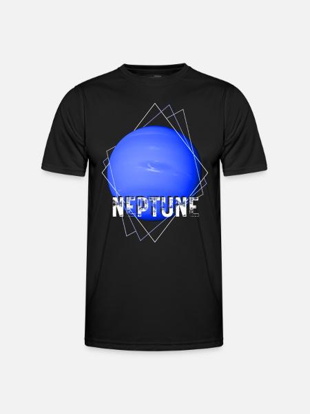 Neptun Planet - Männer Funktions-T-Shirt - Schwarz