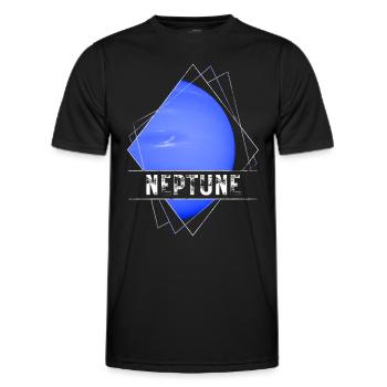 Neptun Planet - Männer Funktions-T-Shirt - Schwarz - Vorne - AI Model Male 178 dark (178cm)