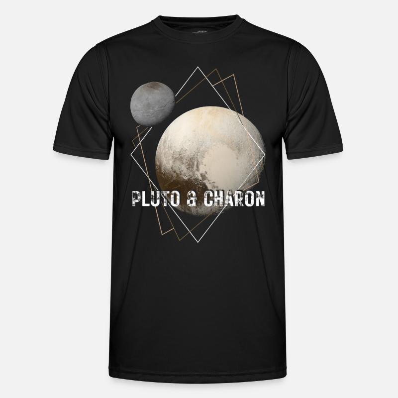 Pluto und Charon - Männer Funktions-T-Shirt - Schwarz