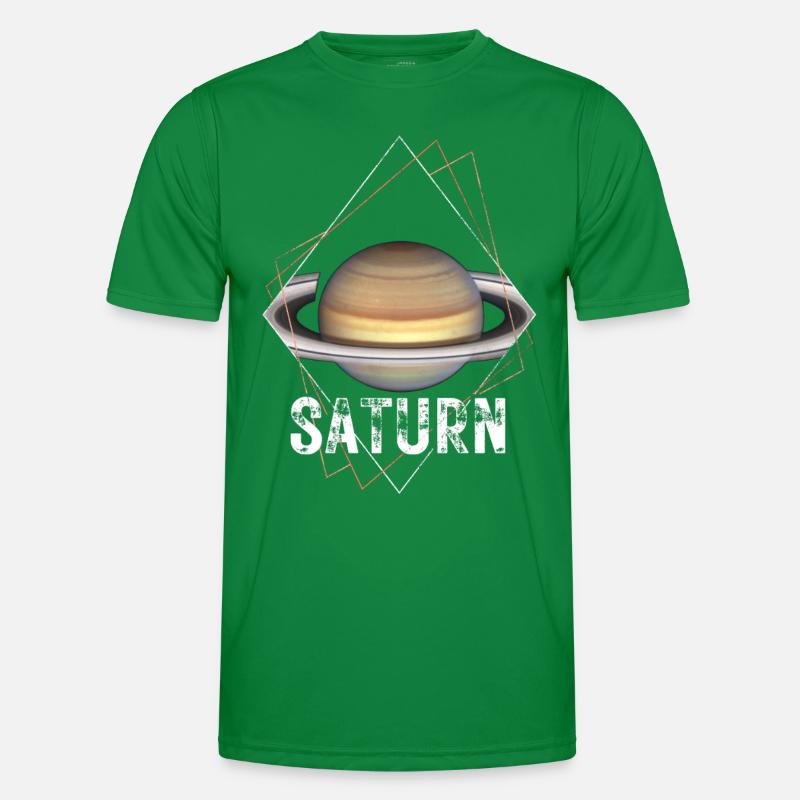 Saturn Planet Sonnensystem Männer Funktions-T-Shirt