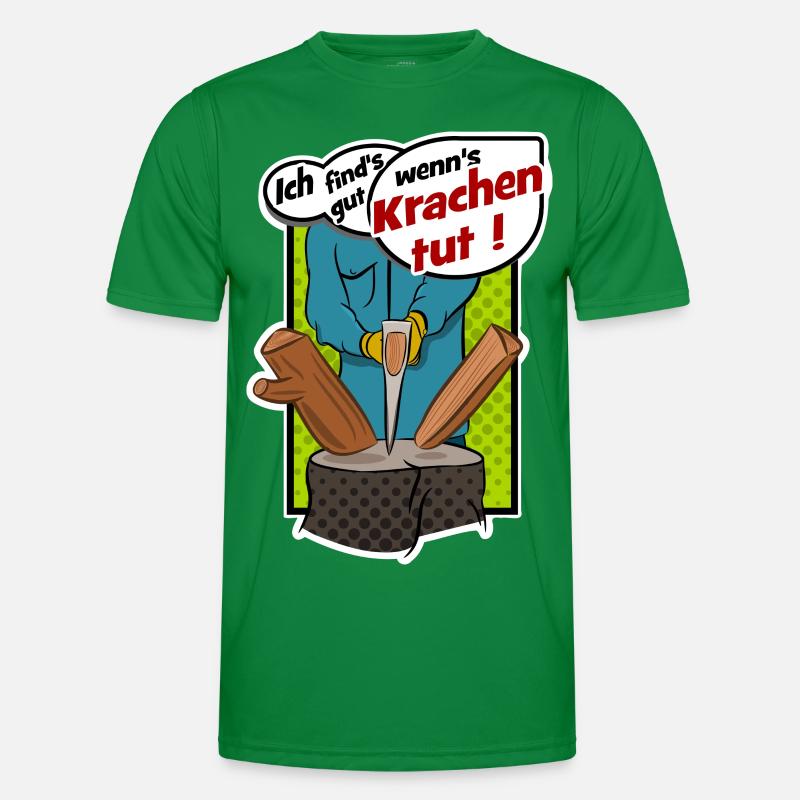 Holz hacken Axt Geschenk Idee Männer Funktions-T-Shirt