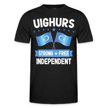 Ouïghours - T-shirt sport Homme - noir - Devant - AI Model Male 178 dark (178cm)