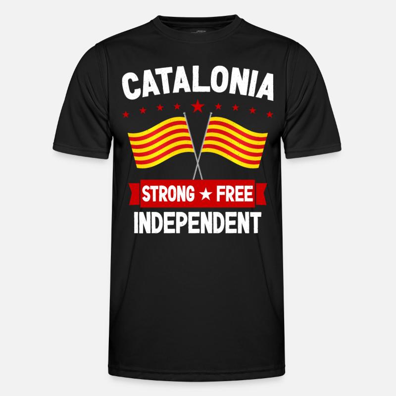 Katalonien - Männer Funktions-T-Shirt - Schwarz