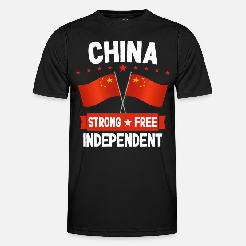 China - Männer Funktions-T-Shirt - Schwarz