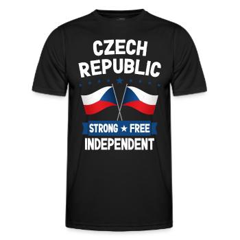 République tchèque - T-shirt sport Homme - noir - Devant - AI Model Male 178 dark (178cm)