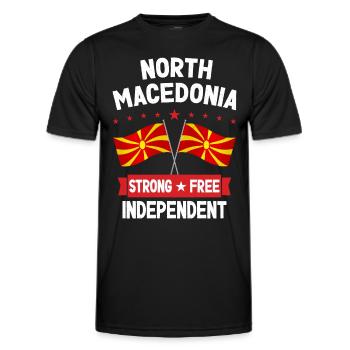 Macédoine du Nord - T-shirt sport Homme - noir - Devant - AI Model Male 178 dark (178cm)