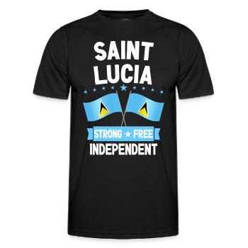 Sainte-Lucie - T-shirt sport Homme - noir - Devant - AI Model Male 178 dark (178cm)