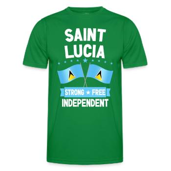 Saint Lucia - Men's Functional T-Shirt - kelly green - Front - AI Model Male 178 dark (178cm)