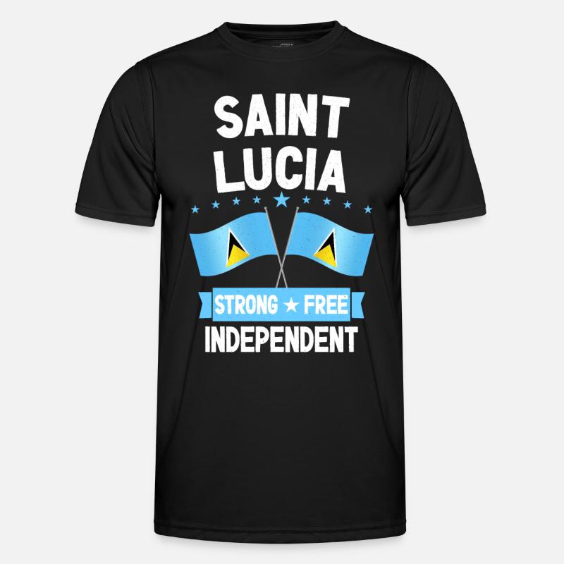 St. Lucia - Männer Funktions-T-Shirt - Schwarz