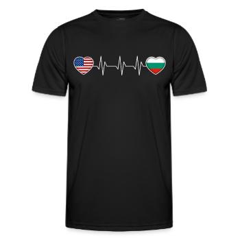 Bulgarie - T-shirt sport Homme - noir - Devant - AI Model Male 178 dark (178cm)