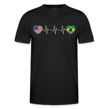 Brazil - Men's Functional T-Shirt - black - Front - AI Model Male 178 dark (178cm)