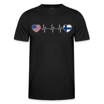Finland - Men's Functional T-Shirt - black - Front - AI Model Male 178 dark (178cm)
