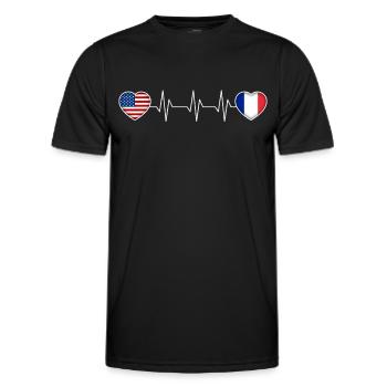 Frankreich - Männer Funktions-T-Shirt - Schwarz - Vorne - AI Model Male 178 dark (178cm)