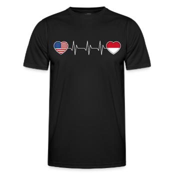Indonesia - Men's Functional T-Shirt - black - Front - AI Model Male 178 dark (178cm)