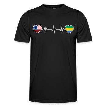 Gabon - Men's Functional T-Shirt - black - Front - AI Model Male 178 dark (178cm)