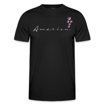 USA - Männer Funktions-T-Shirt - Schwarz - Vorne - AI Model Male 178 dark (178cm)