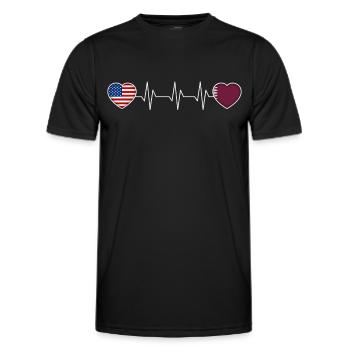 Qatar - T-shirt sport Homme - noir - Devant - AI Model Male 178 dark (178cm)