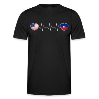 Haïti - T-shirt sport Homme - noir - Devant - AI Model Male 178 dark (178cm)