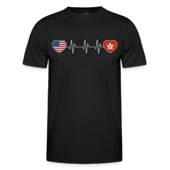 Hongkong - Männer Funktions-T-Shirt - Schwarz - Vorne - AI Model Male 178 dark (178cm)