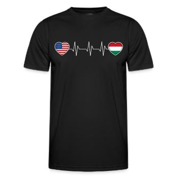 Ungarn - Männer Funktions-T-Shirt - Schwarz - Vorne - AI Model Male 178 dark (178cm)