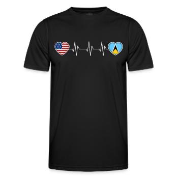 Sainte-Lucie - T-shirt sport Homme - noir - Devant - AI Model Male 178 dark (178cm)