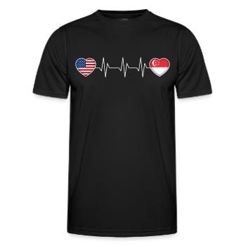 Singapur - Männer Funktions-T-Shirt - Schwarz - Vorne - AI Model Male 178 dark (178cm)