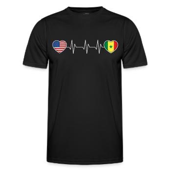 Sénégal - T-shirt sport Homme - noir - Devant - AI Model Male 178 dark (178cm)