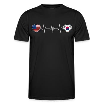 Corée du Sud - T-shirt sport Homme - noir - Devant - AI Model Male 178 dark (178cm)