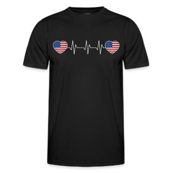 Amérique du Nord - T-shirt sport Homme - noir - Devant - AI Model Male 178 dark (178cm)