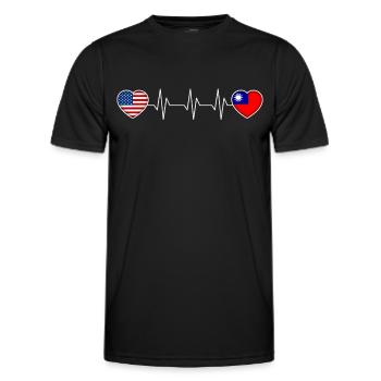 Taïwan - T-shirt sport Homme - noir - Devant - AI Model Male 178 dark (178cm)