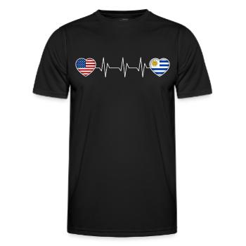 Uruguay - T-shirt sport Homme - noir - Devant - AI Model Male 178 dark (178cm)