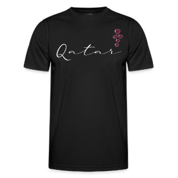 Qatar - T-shirt sport Homme - noir - Devant - AI Model Male 178 dark (178cm)