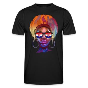Kroatien - Männer Funktions-T-Shirt - Schwarz - Vorne - AI Model Male 178 dark (178cm)