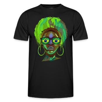 Brazil - Men's Functional T-Shirt - black - Front - AI Model Male 178 dark (178cm)