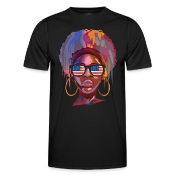 USA - Männer Funktions-T-Shirt - Schwarz - Vorne - AI Model Male 178 dark (178cm)