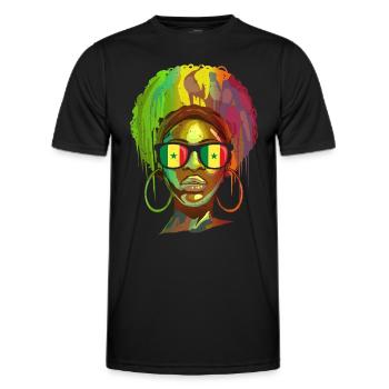 Sénégal - T-shirt sport Homme - noir - Devant - AI Model Male 178 dark (178cm)