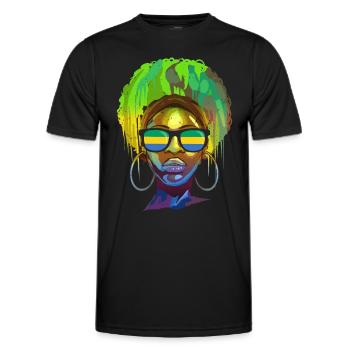 Gabon - Men's Functional T-Shirt - black - Front - AI Model Male 178 dark (178cm)