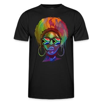 South Africa - Men's Functional T-Shirt - black - Front - AI Model Male 178 dark (178cm)