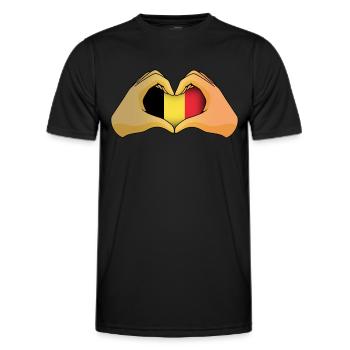 Belgium - Men's Functional T-Shirt - black - Front - AI Model Male 178 dark (178cm)