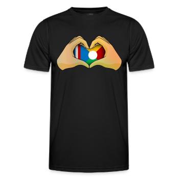 Réunion - T-shirt sport Homme - noir - Devant - AI Model Male 178 dark (178cm)