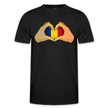 Rumänien - Männer Funktions-T-Shirt - Schwarz - Vorne - AI Model Male 178 dark (178cm)
