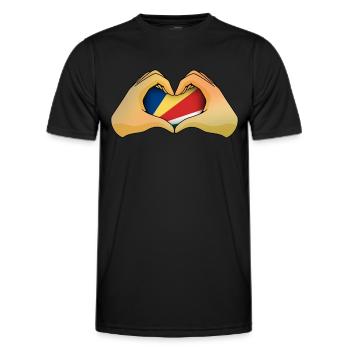 Seychellen - Männer Funktions-T-Shirt - Schwarz - Vorne - AI Model Male 178 dark (178cm)