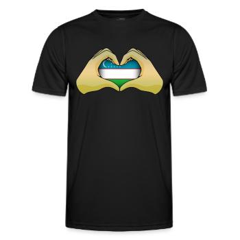 Ouzbékistan - T-shirt sport Homme - noir - Devant - AI Model Male 178 dark (178cm)