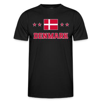 Denmark - Men's Functional T-Shirt - black - Front - AI Model Male 178 dark (178cm)