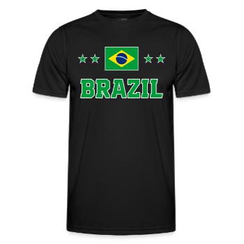 Brazil - Men's Functional T-Shirt - black - Front - AI Model Male 178 dark (178cm)
