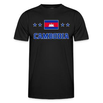 Cambodge - T-shirt sport Homme - noir - Devant - AI Model Male 178 dark (178cm)