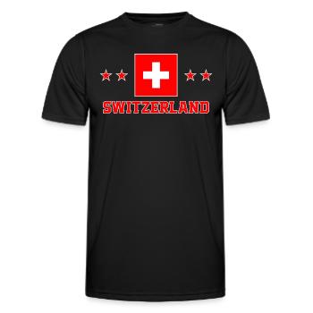 Switzerland - Men's Functional T-Shirt - black - Front - AI Model Male 178 dark (178cm)