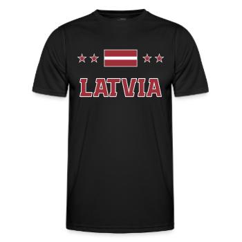Lettonie - T-shirt sport Homme - noir - Devant - AI Model Male 178 dark (178cm)